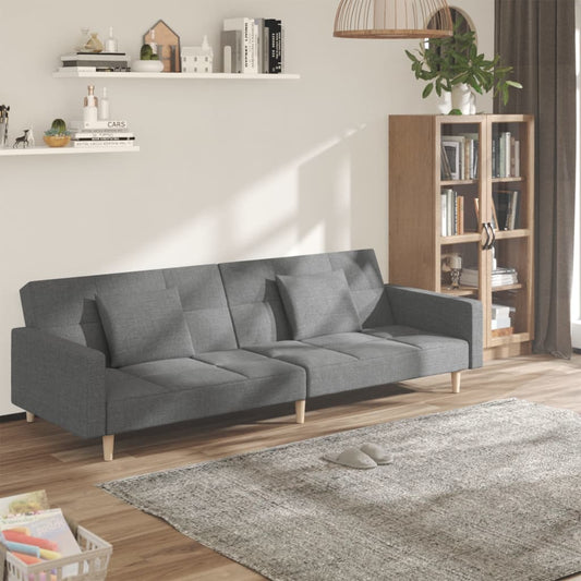 2-Seater Sofa Bed With Two Pillows Fabric