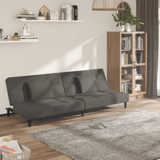 2-Seater Sofa Bed With Two Pillows Velvet