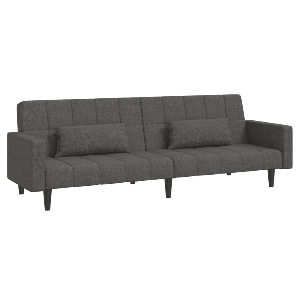 2-Seater Sofa Bed With Two Pillows Fabric