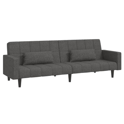 2-Seater Sofa Bed With Two Pillows Fabric