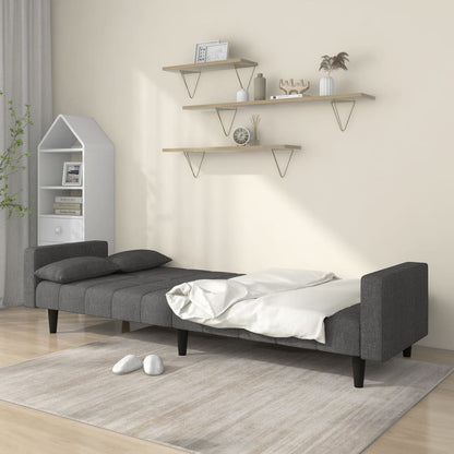 2-Seater Sofa Bed With Two Pillows Fabric