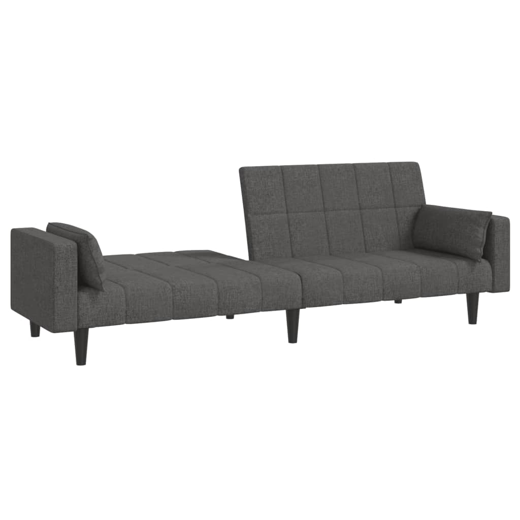 2-Seater Sofa Bed With Two Pillows Fabric