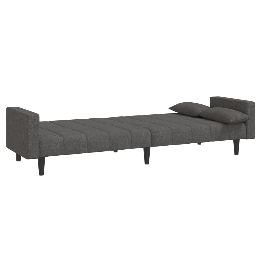 2-Seater Sofa Bed With Two Pillows Fabric