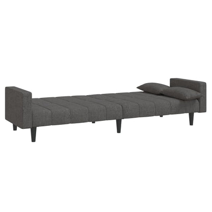 2-Seater Sofa Bed With Two Pillows Fabric