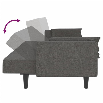 2-Seater Sofa Bed With Two Pillows Fabric