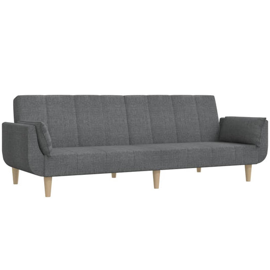 2-Seater Sofa Bed With Two Pillows Fabric