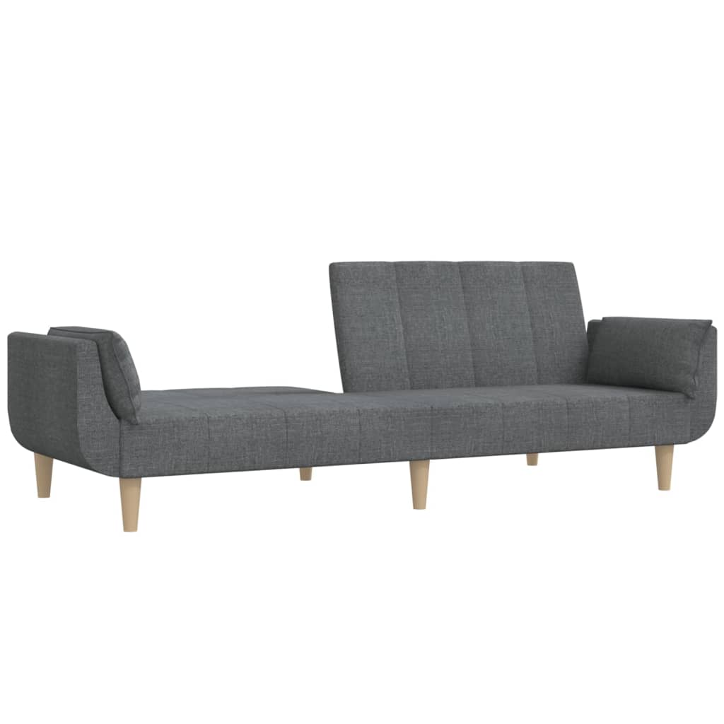 2-Seater Sofa Bed With Two Pillows Fabric
