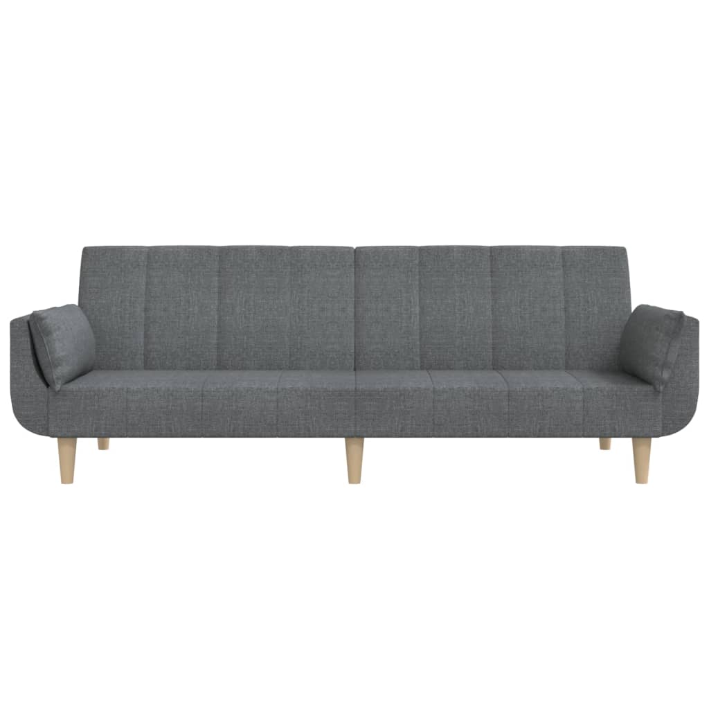 2-Seater Sofa Bed With Two Pillows Fabric