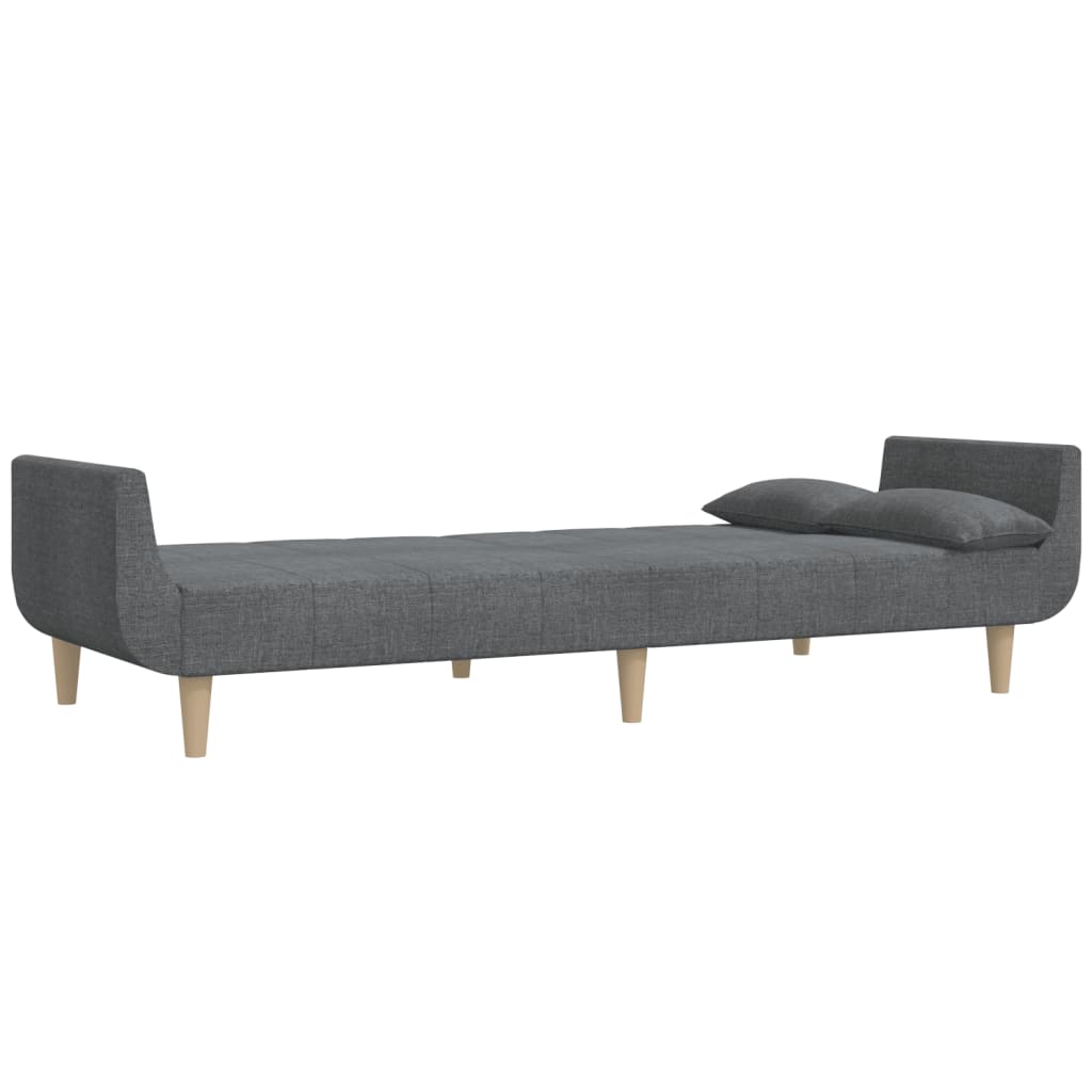 2-Seater Sofa Bed With Two Pillows Fabric