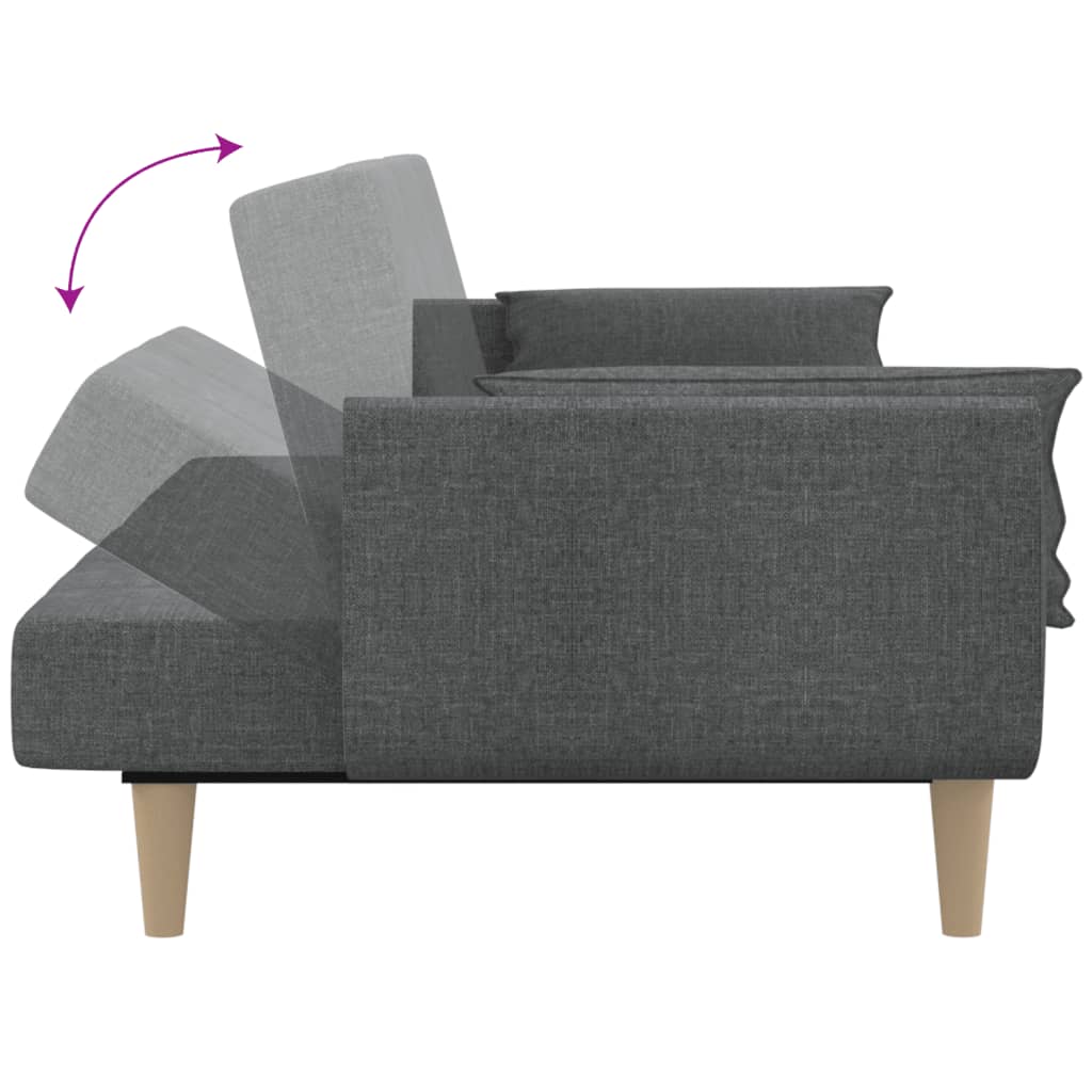 2-Seater Sofa Bed With Two Pillows Fabric