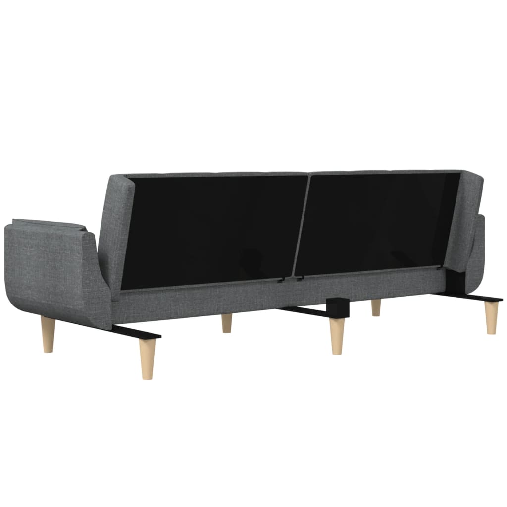 2-Seater Sofa Bed With Two Pillows Fabric