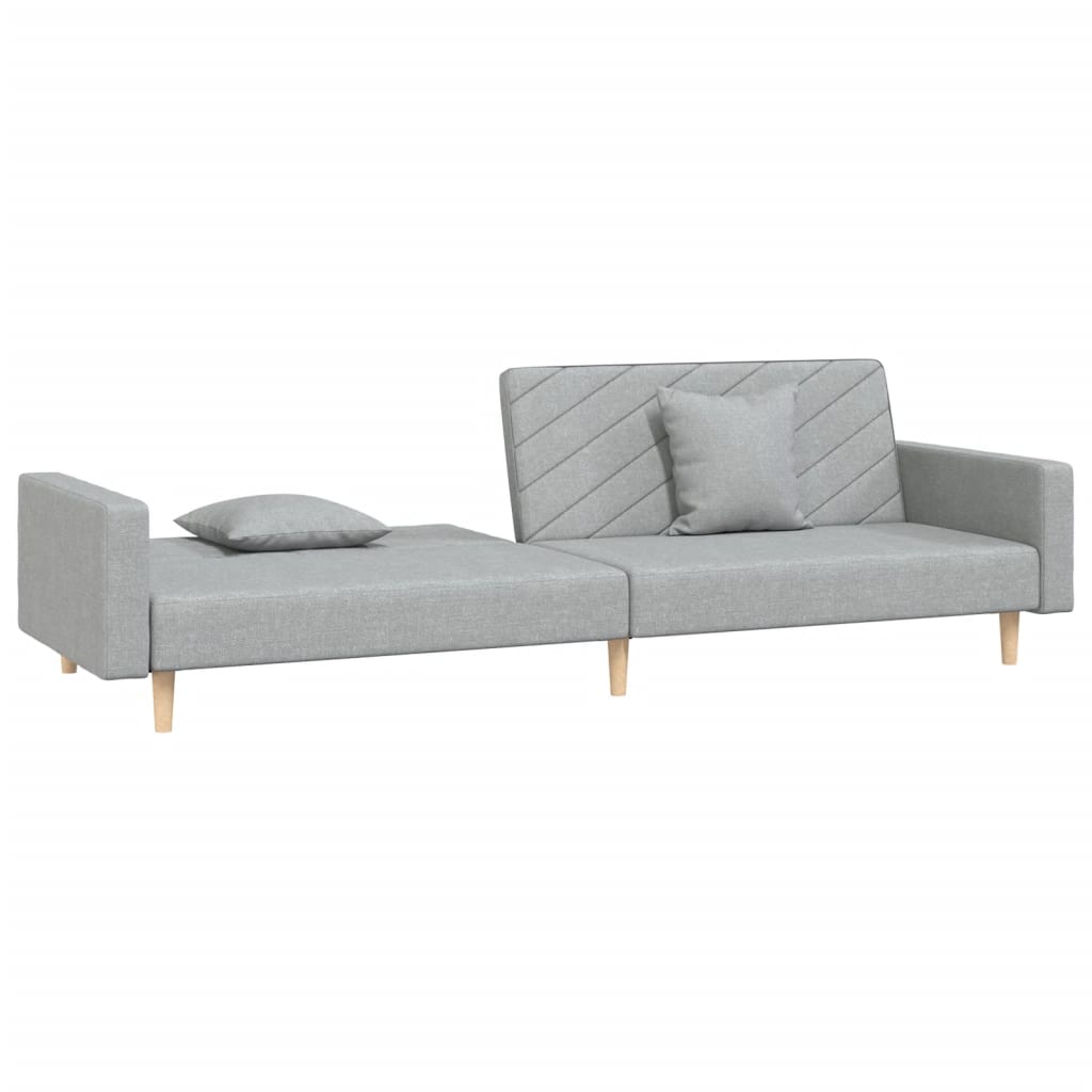 2-Seater Sofa Bed With Two Pillows Fabric