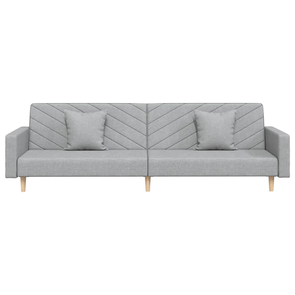 2-Seater Sofa Bed With Two Pillows Fabric