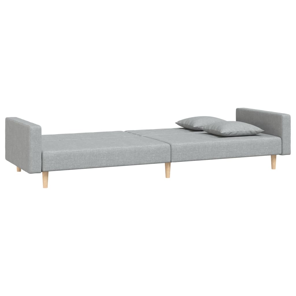 2-Seater Sofa Bed With Two Pillows Fabric