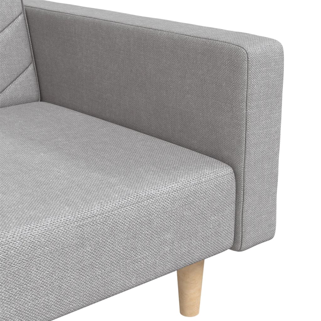 2-Seater Sofa Bed With Two Pillows Fabric
