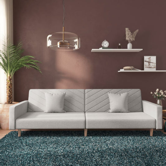 2-Seater Sofa Bed With Two Pillows Fabric