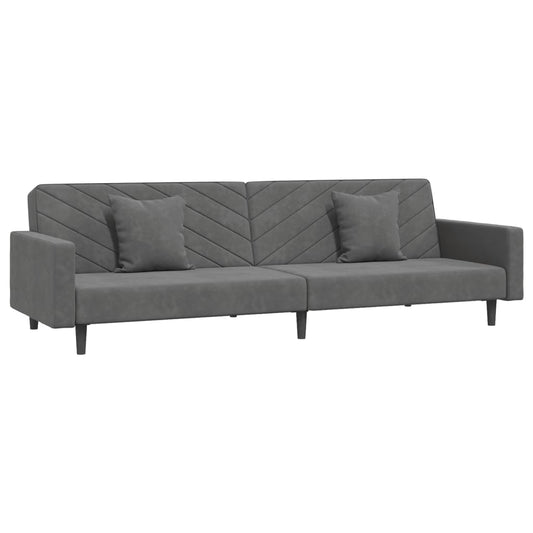 2-Seater Sofa Bed With Two Pillows Velvet