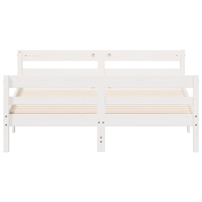 Bed Frame Without Mattress 137X187 Cm Double Solid Wood Pine