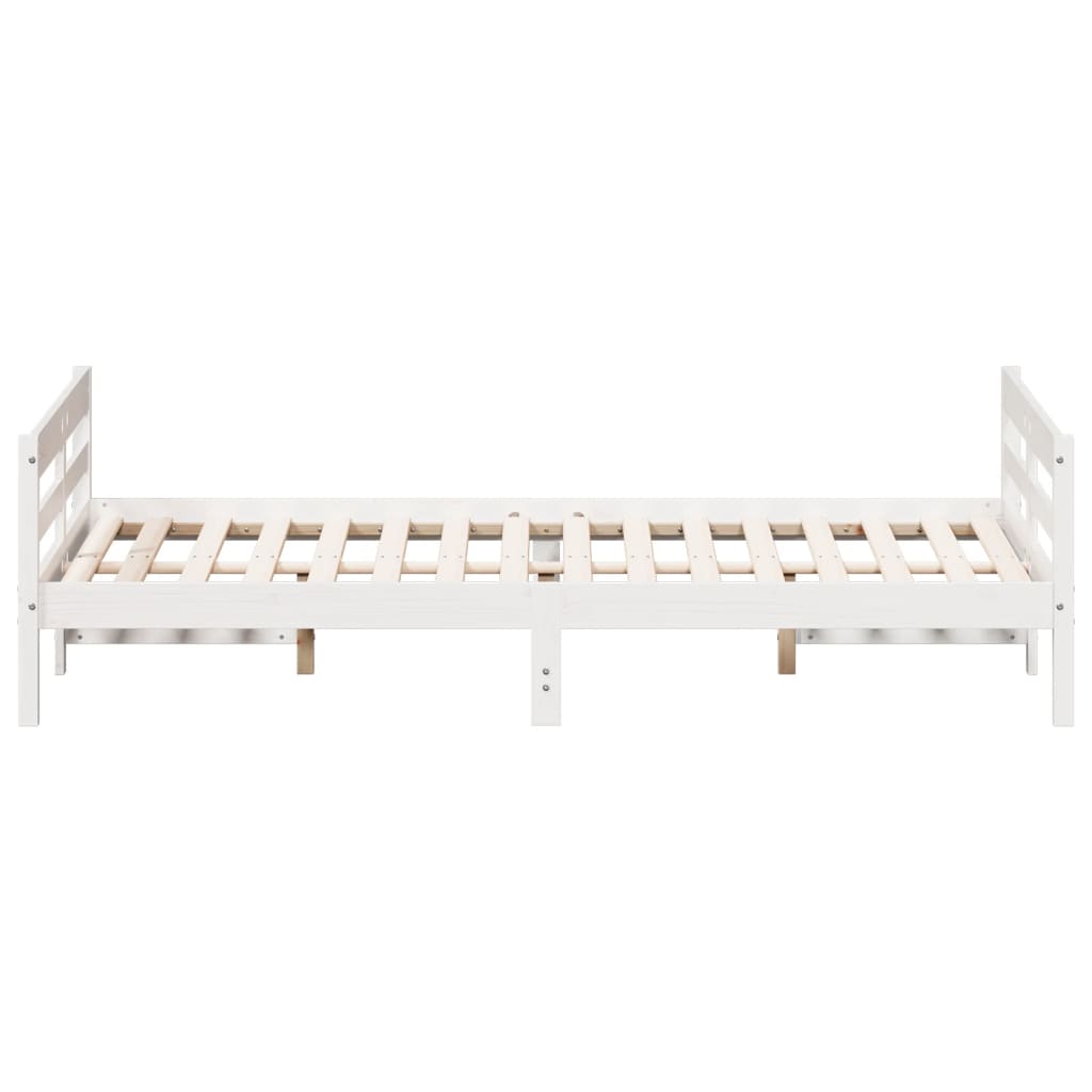 Bed Frame Without Mattress 137X187 Cm Double Solid Wood Pine