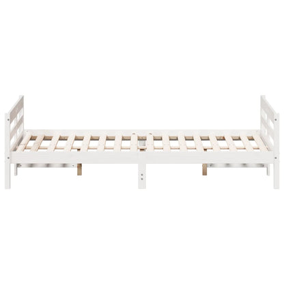 Bed Frame Without Mattress 137X187 Cm Double Solid Wood Pine