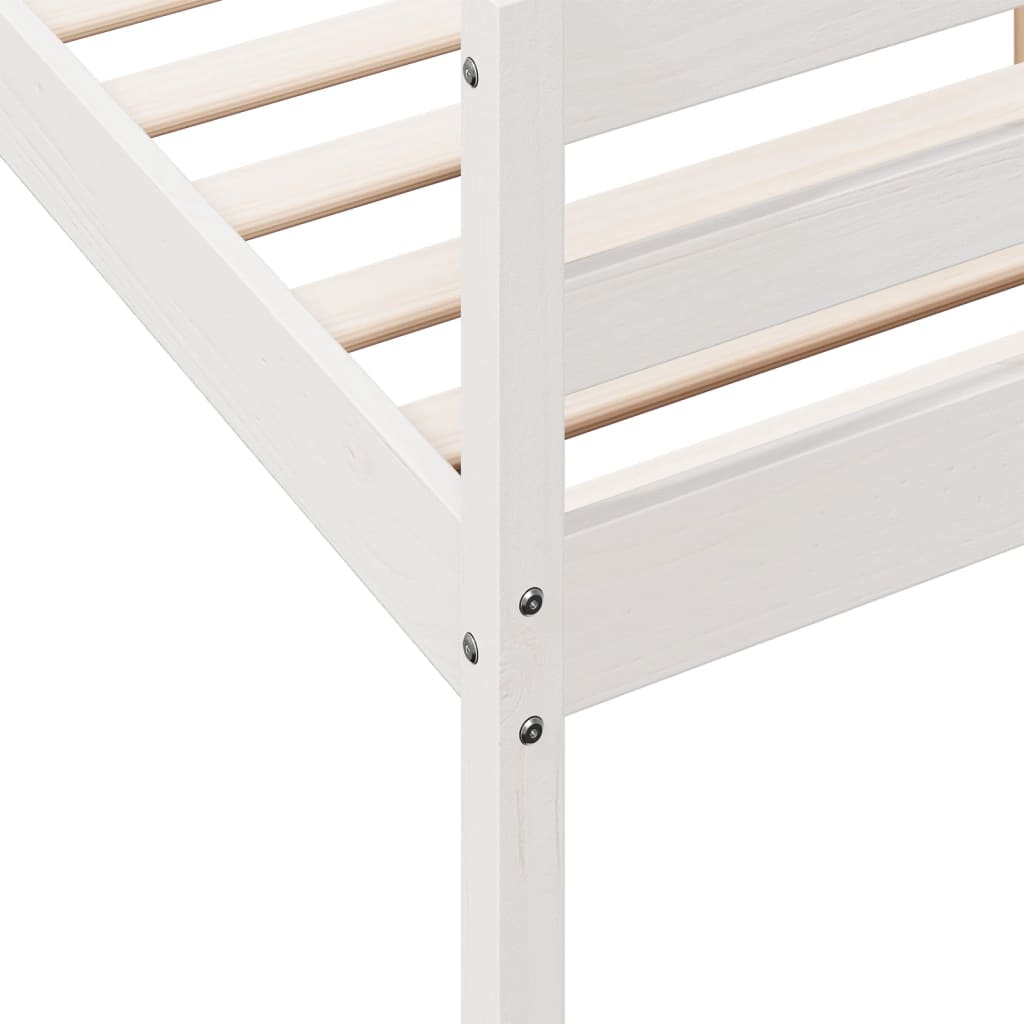 Bed Frame Without Mattress 137X187 Cm Double Solid Wood Pine
