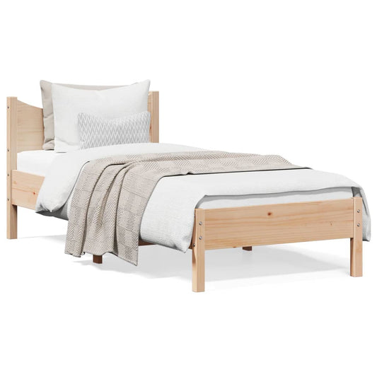 Bed Frame Without Mattress 92X187 Cm Single Solid Wood Pine