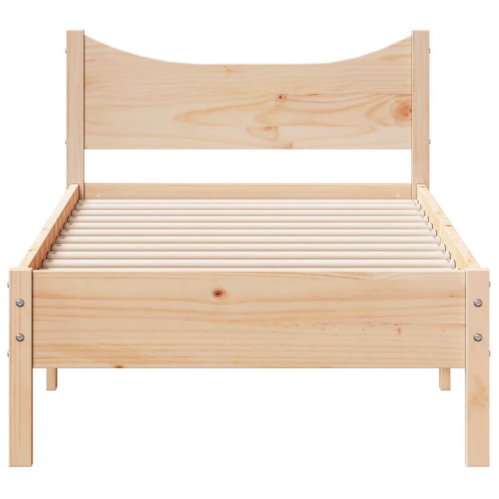 Bed Frame Without Mattress 92X187 Cm Single Solid Wood Pine