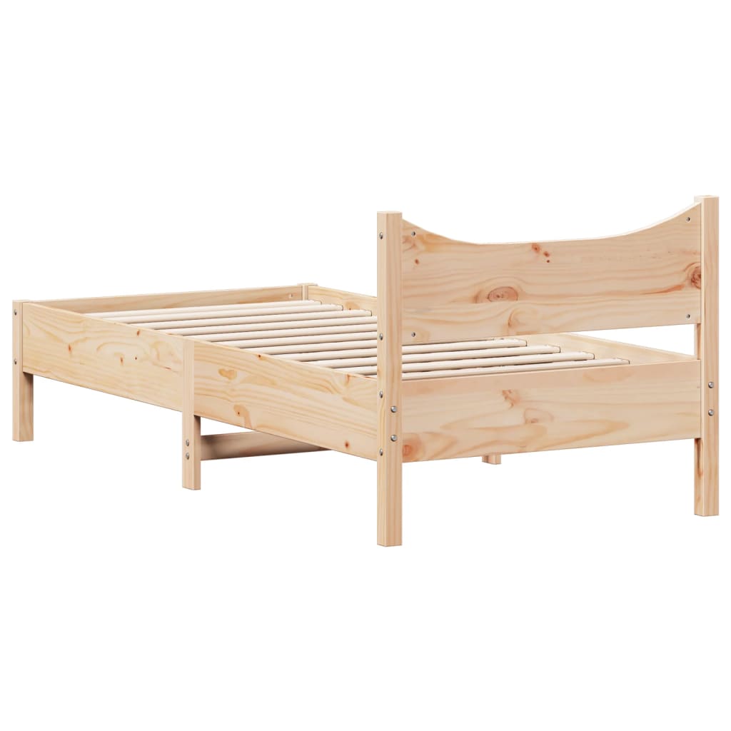 Bed Frame Without Mattress 92X187 Cm Single Solid Wood Pine