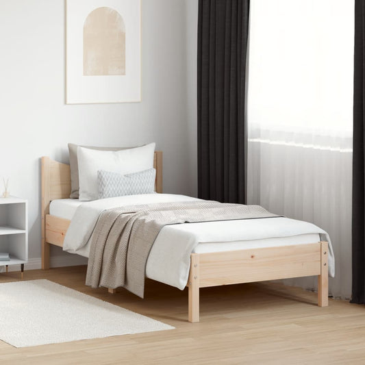 Bed Frame Without Mattress 92X187 Cm Single Solid Wood Pine