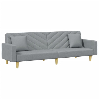 2-Seater Sofa Bed With Pillows And Footstool Fabric