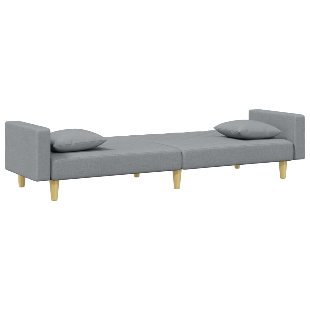 2-Seater Sofa Bed With Pillows And Footstool Fabric