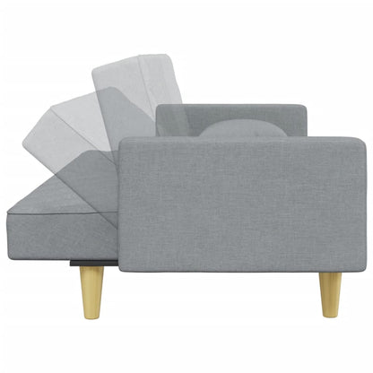 2-Seater Sofa Bed With Pillows And Footstool Fabric