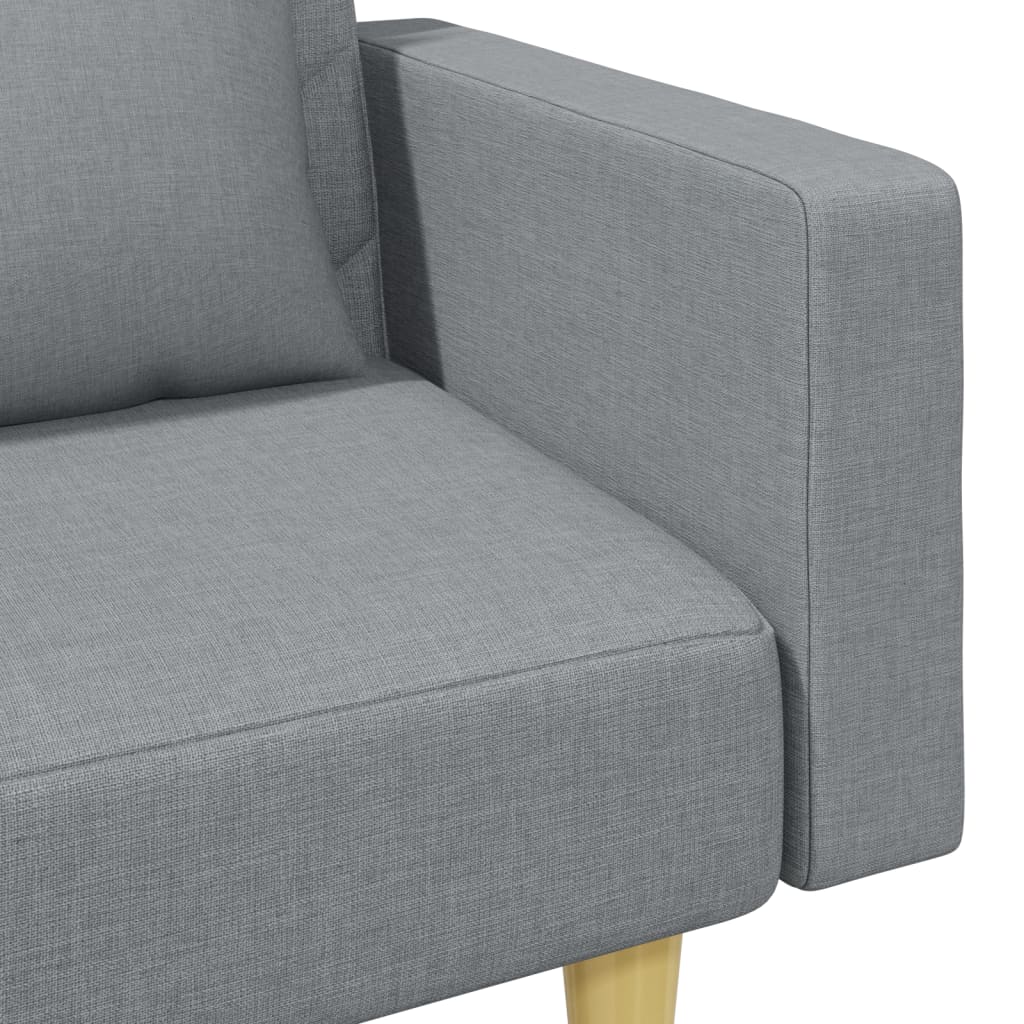 2-Seater Sofa Bed With Pillows And Footstool Fabric