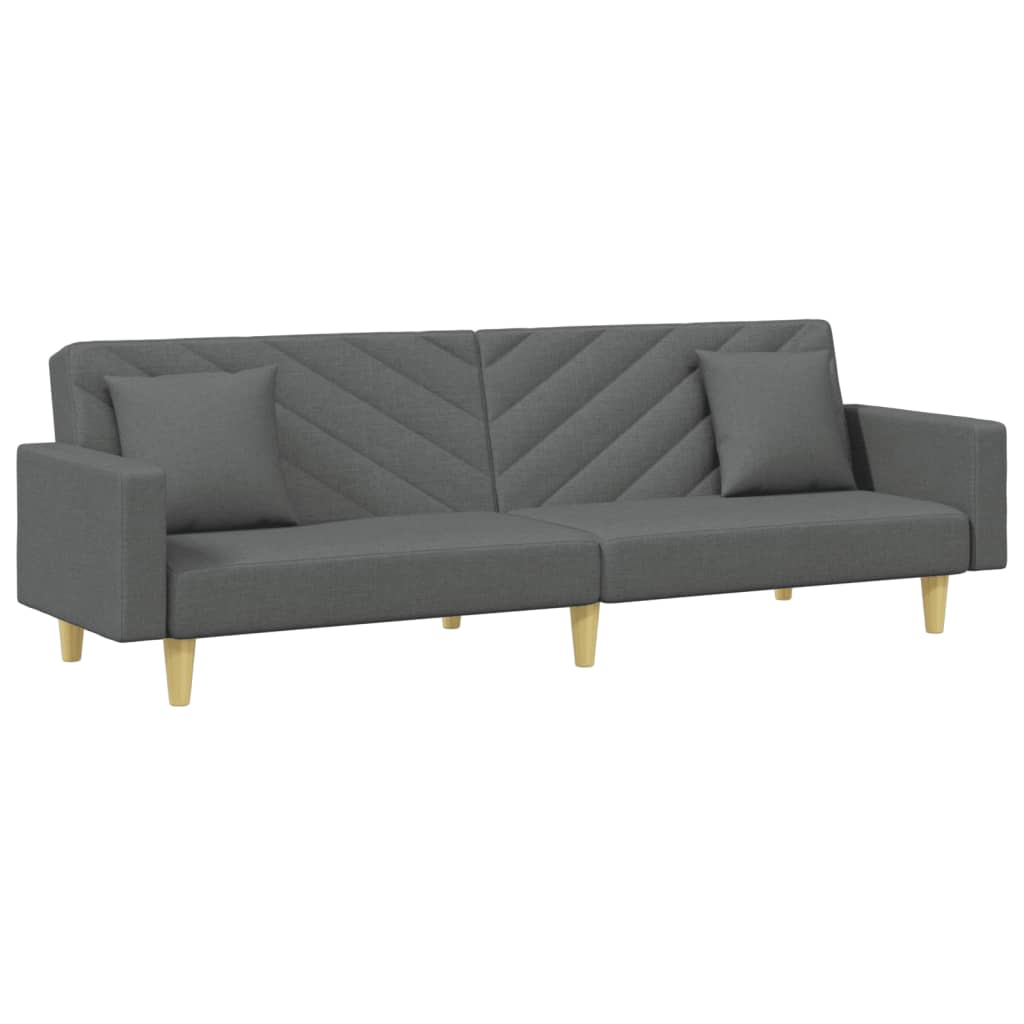 2-Seater Sofa Bed With Pillows And Footstool Fabric