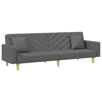 2-Seater Sofa Bed With Pillows And Footstool Fabric