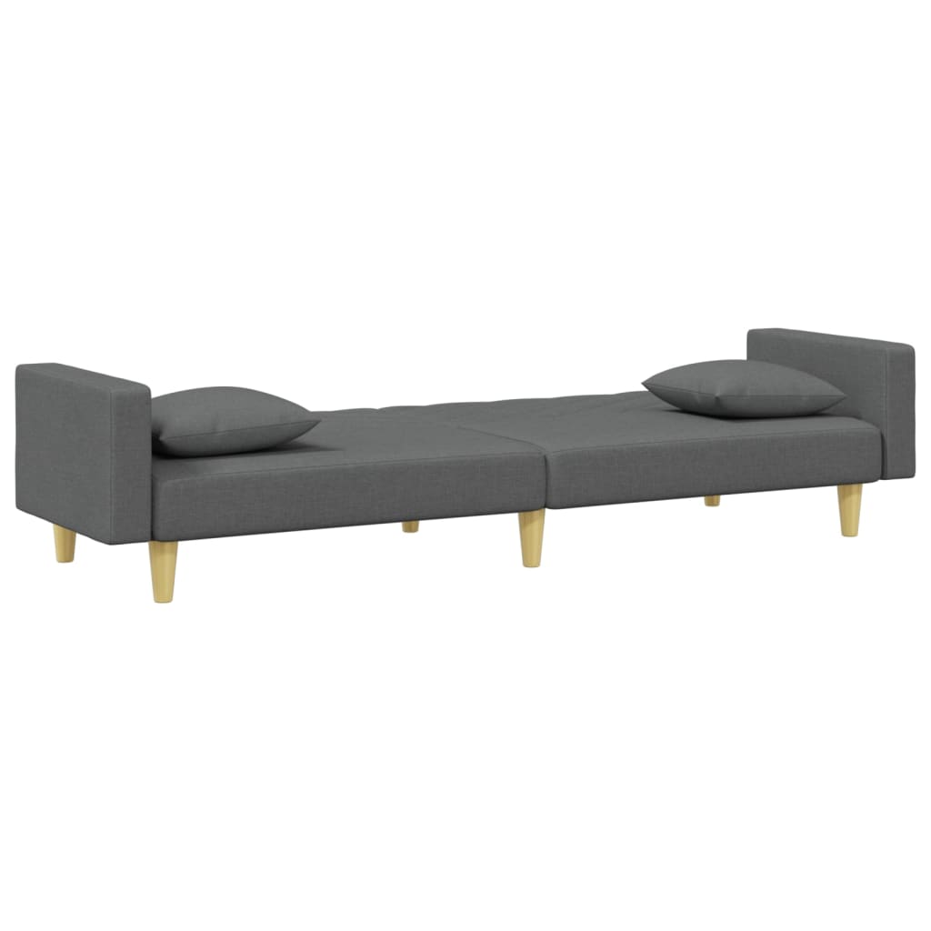 2-Seater Sofa Bed With Pillows And Footstool Fabric