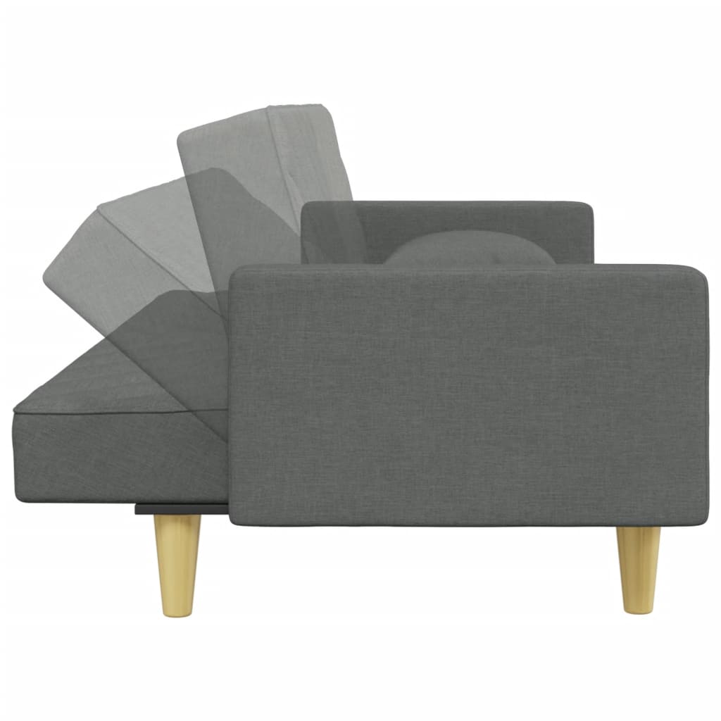 2-Seater Sofa Bed With Pillows And Footstool Fabric