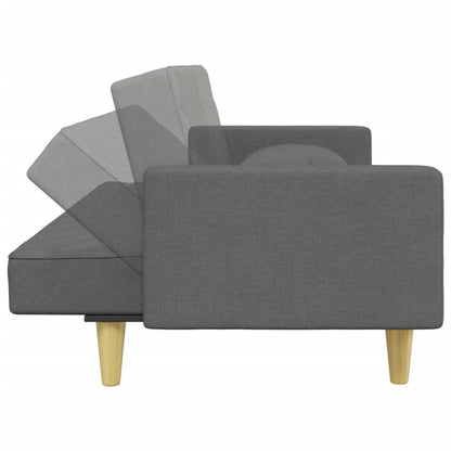 2-Seater Sofa Bed With Pillows And Footstool Fabric