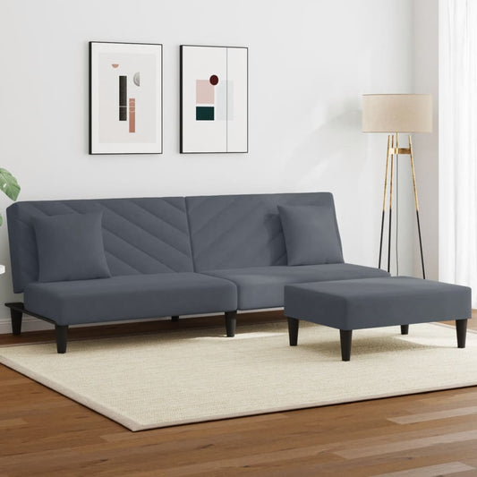 2 Piece Sofa Set With Pillows Velvet