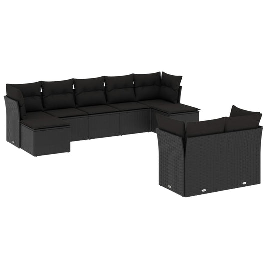 9 Piece Garden Sofa Set With Cushions Poly Rattan