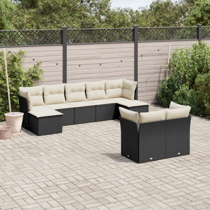 9 Piece Garden Sofa Set With Cushions Poly Rattan