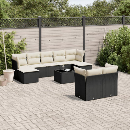 9 Piece Garden Sofa Set With Cushions Poly Rattan