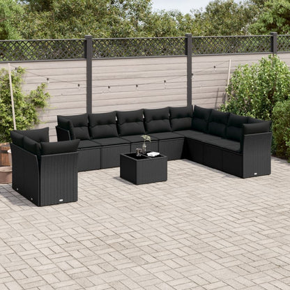 10 Piece Garden Sofa Set With Cushions Poly Rattan
