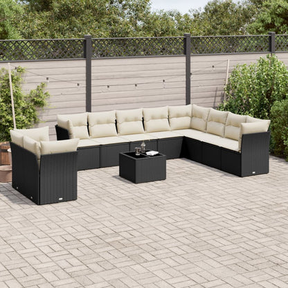10 Piece Garden Sofa Set With Cushions Poly Rattan