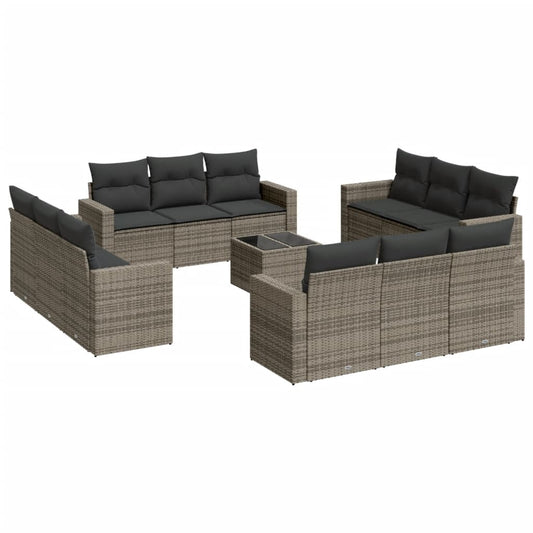 13 Piece Garden Sofa Set With Cushions Poly Rattan
