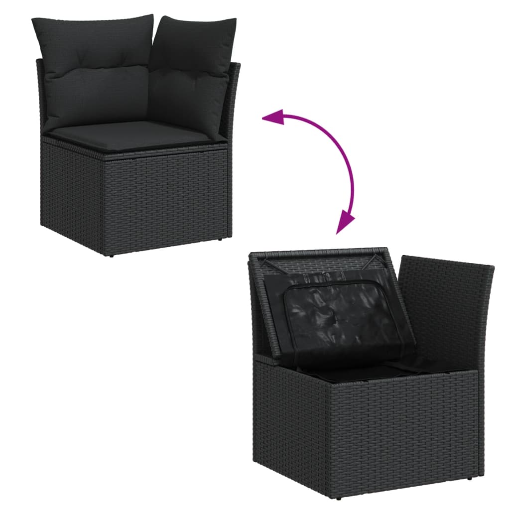9 Piece Garden Sofa Set With Cushions Poly Rattan