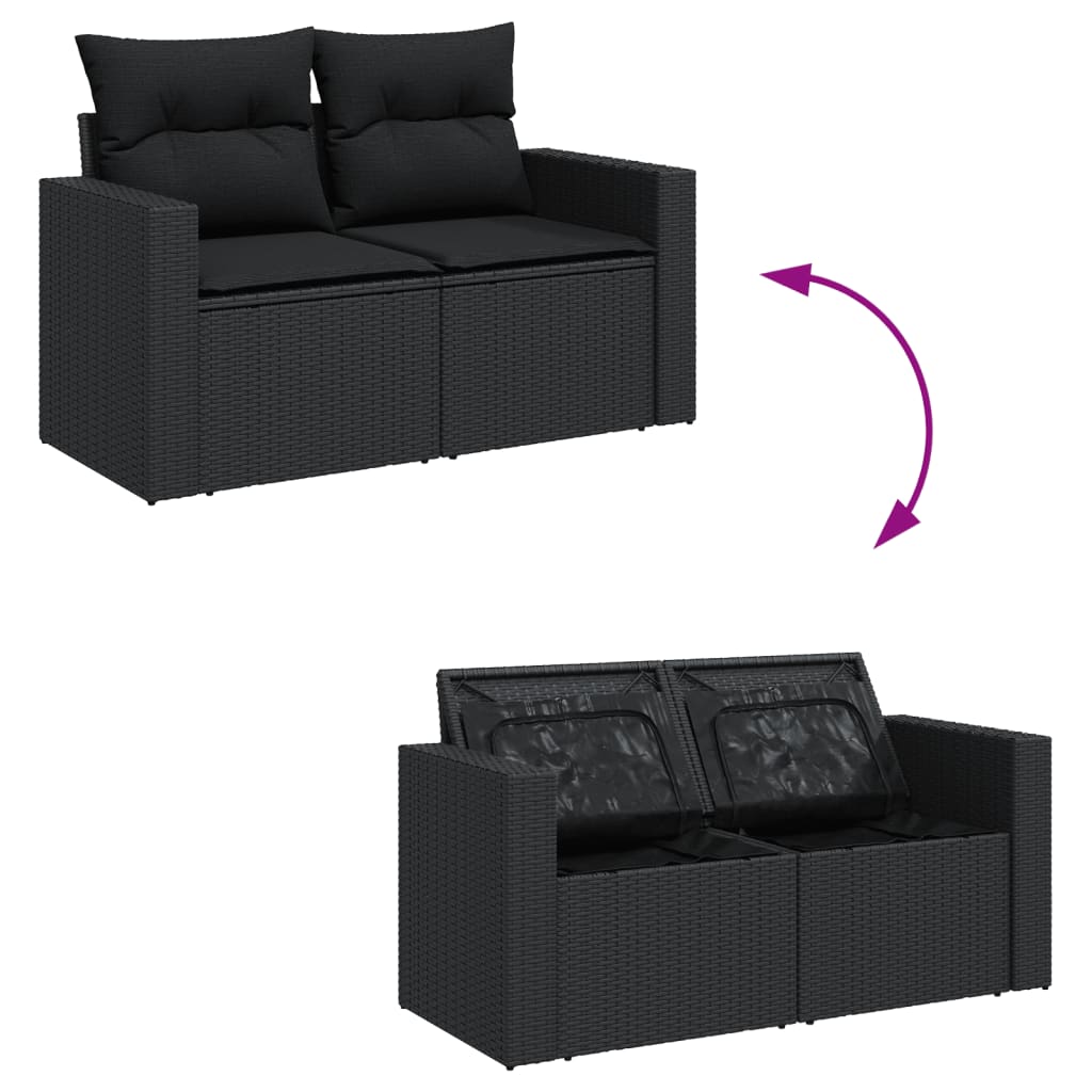 7 Piece Garden Sofa Set With Cushions Poly Rattan
