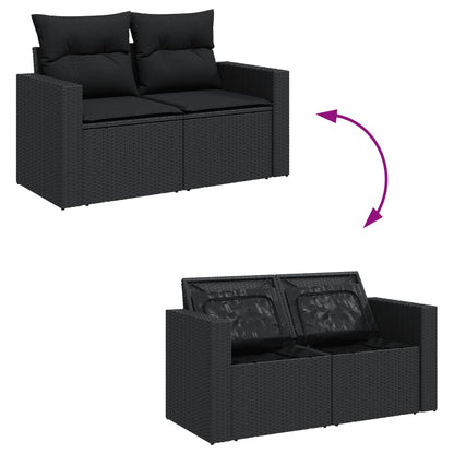 7 Piece Garden Sofa Set With Cushions Poly Rattan