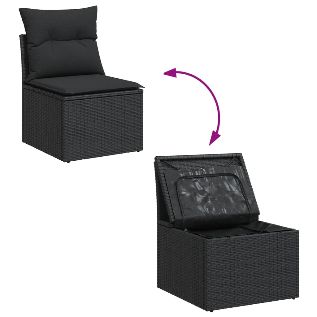 7 Piece Garden Sofa Set With Cushions Poly Rattan