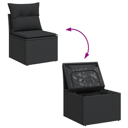7 Piece Garden Sofa Set With Cushions Poly Rattan